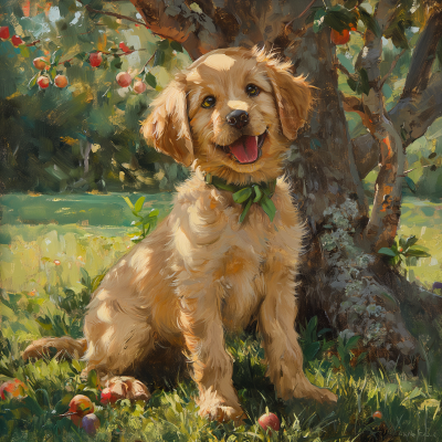 Playful Golden Lab Puppy