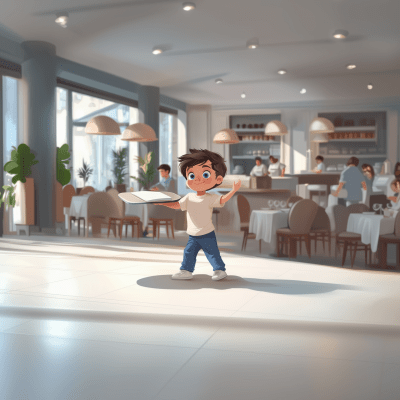 Little Boy at Restaurant