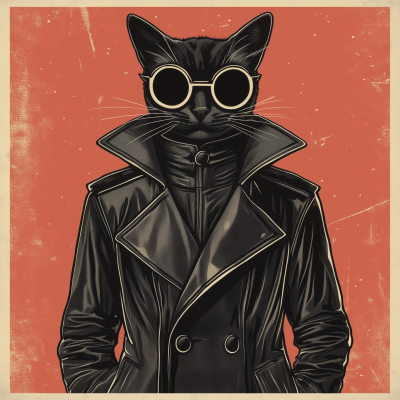 Cat-Headed Figure in Trench Coat