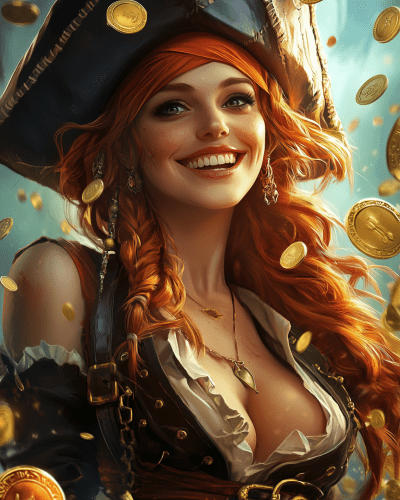 Pirate Captain with Gold Coins