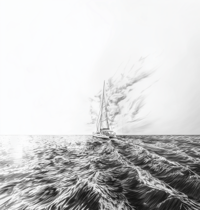 Sailing Catamaran Sketch