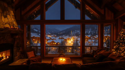 Cozy Winter Cabin at Night