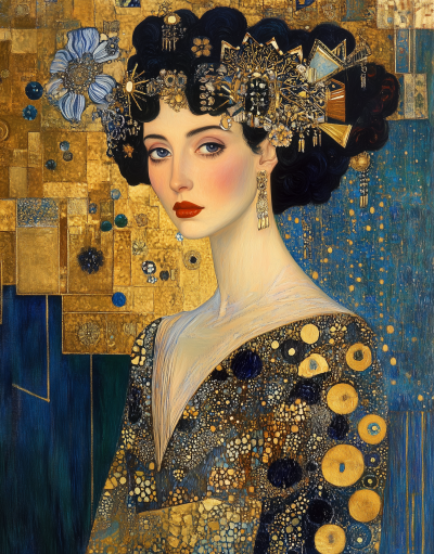 Opulent Woman in Klimt’s Style