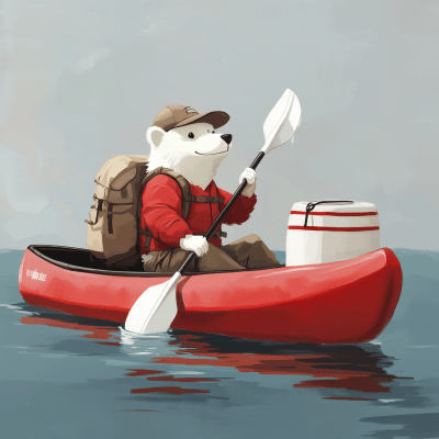 Side View Canoe Illustration