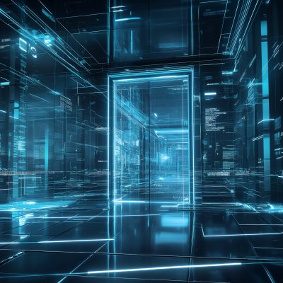 Futuristic Glass Door