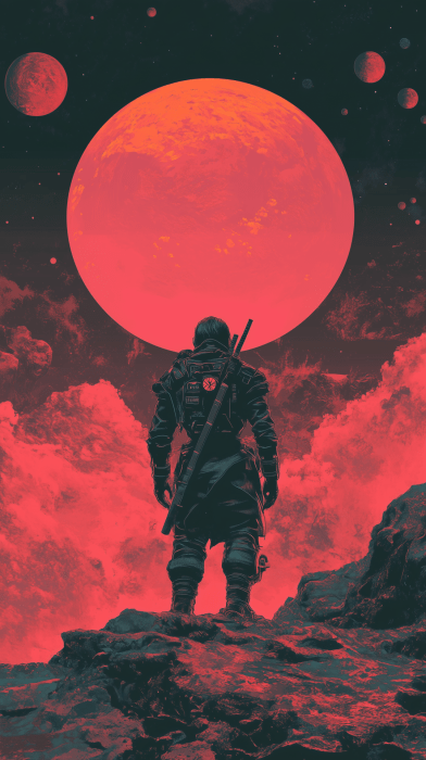 Cyberpunk Ninja on an Unknown Planet