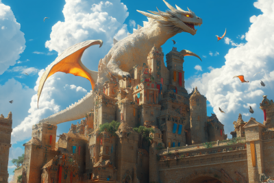 Dragon on Castle Tower
