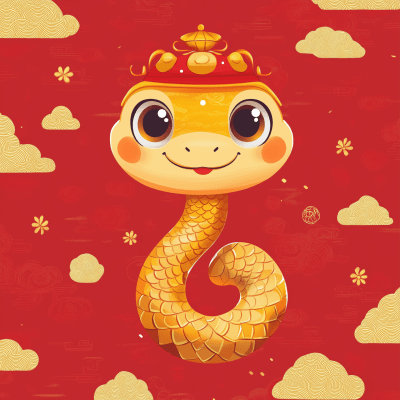 Cute Cartoon Snake for Year of the Snake