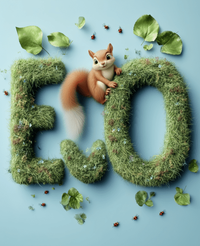 Cheerful Squirrel with ECO Text