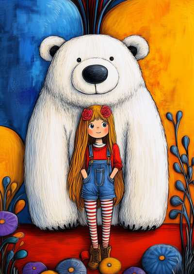 Kawaii Girl with Bear