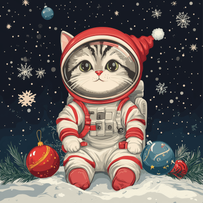 Astronaut Cat in Space