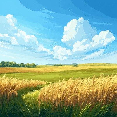 Field and Sky Vector Art