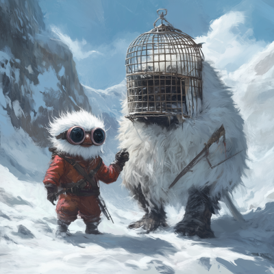 Yeti and Human Encounter