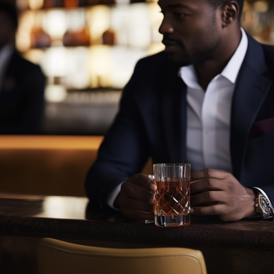 Elegant Man in Luxury Bar