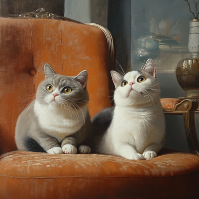 Munchkin Cats Oil Painting