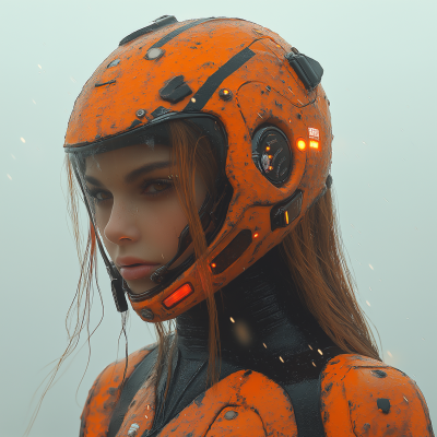 Cyberpunk Girl in Desert Storm