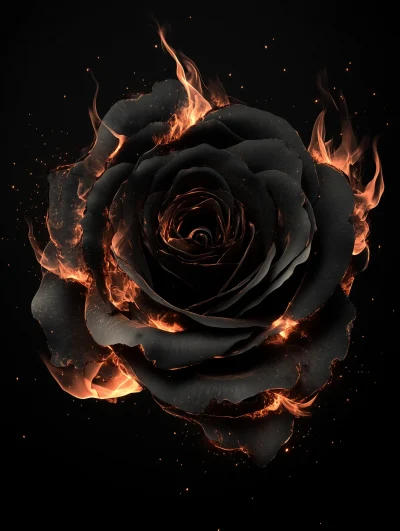 Burning Black Rose