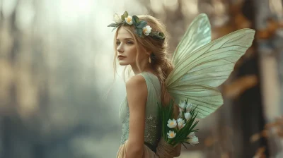 Fairy Among Flowers