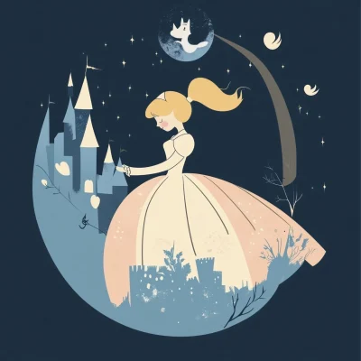 Childish Cinderella Illustration