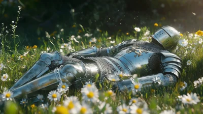 Serene Knight in Meadow