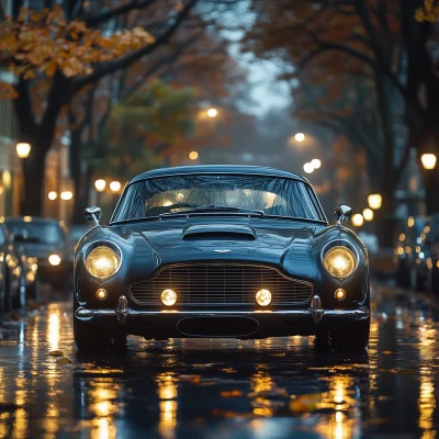 Aston Martin DB5 at Night