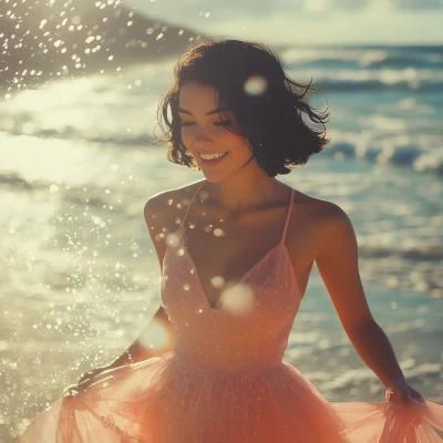 Retro Lady at the Beach