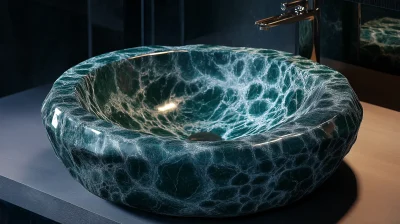 Elegant Green Marble Washbasin