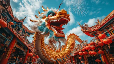 Majestic Chinese Dragon Celebration