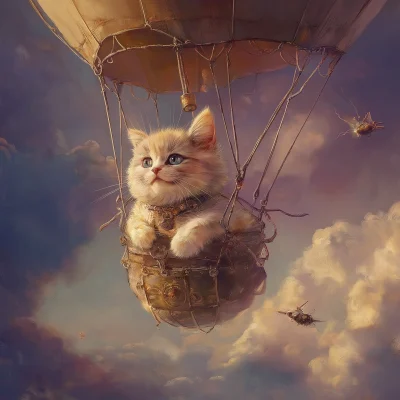 Cat in a Hot Air Balloon