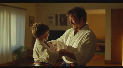 Father and Son Judo Moment