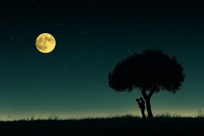 Romantic Moonlight Kiss