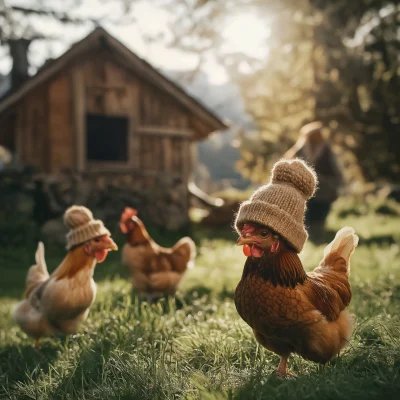 Charming Chickens in Hats