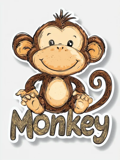 Quirky Monkey Sticker Design