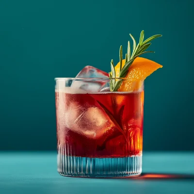 Red Cocktail with Garnish