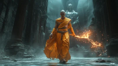 Monk in Cathedral Battle