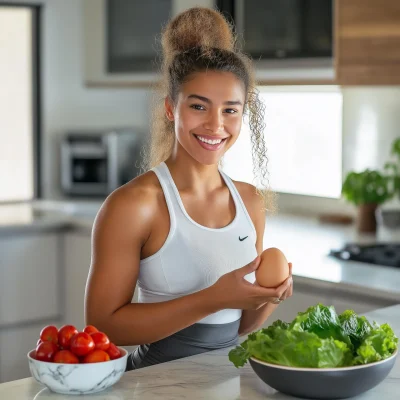 Smiling Woman in Modern Kitchen