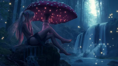 Dusk Fairy on Mushroom