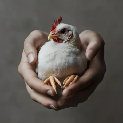 Hands Holding Chicken