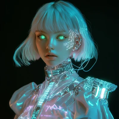 Futuristic Cyberpunk Woman