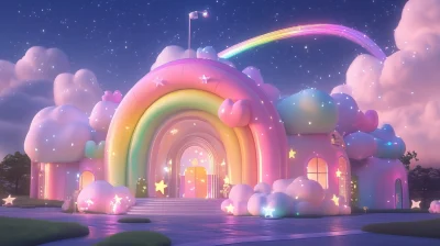 Whimsical Rainbow Building