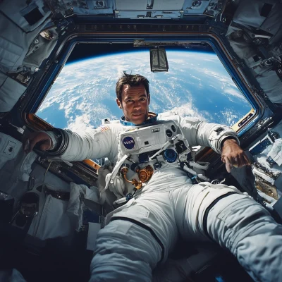 Man Working in Space