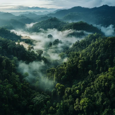 Drone View of Malaysian Forest