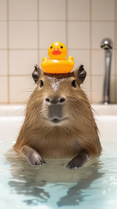 Capybara in Bathtub