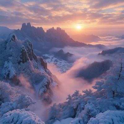 Sunrise Over Mount Huangshan