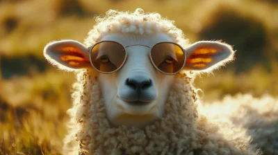 Cool Sheep with Sunglasses