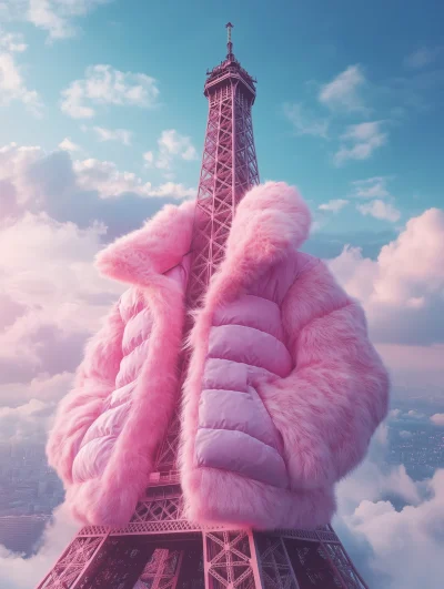 Eiffel Tower in Pink Jacket