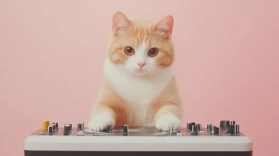 Adorable Cat DJ