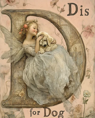 Fairy and Dog Illustration