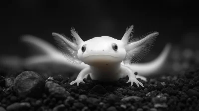 Axolotl in Black and White