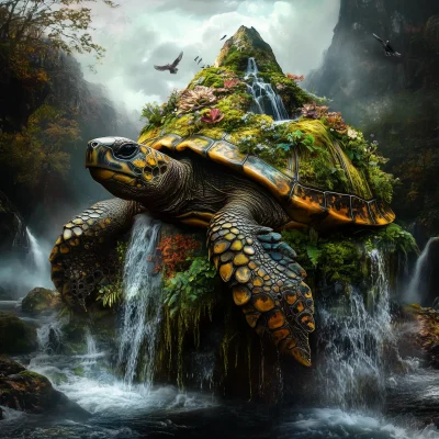 Turtle with Moss